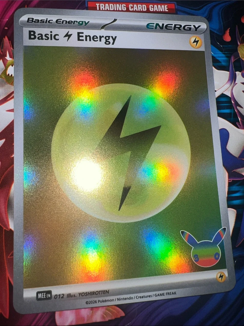 Pokemon Holographic Lightning Basic Energy - Green and Rainbow